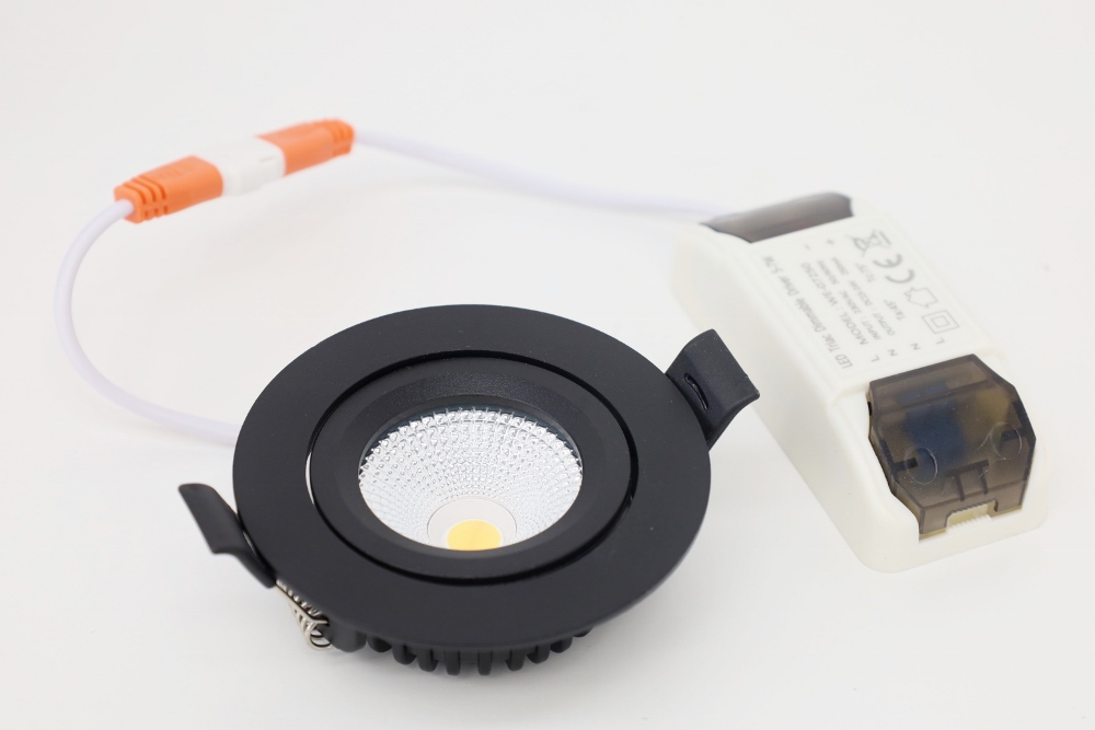 Kantelbare WarmGlow LED opbouwspot FLAT FIX waterdicht | Zwart