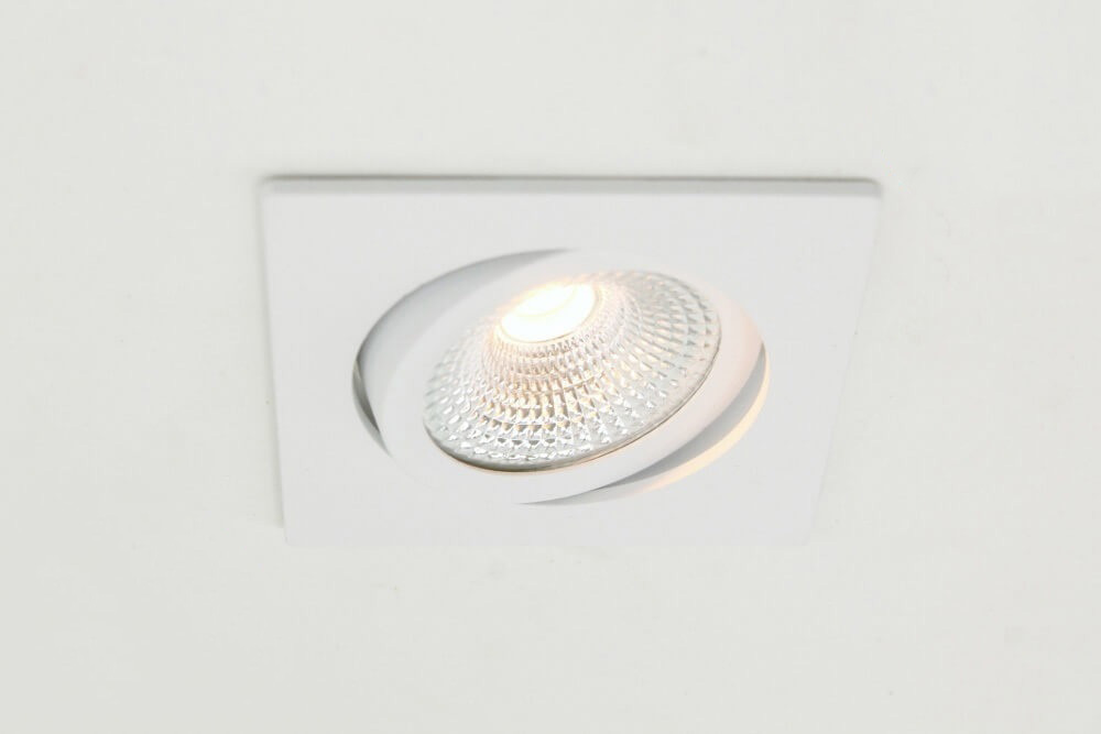 WarmGlow LED inbouwspot FLAT FIX lage inbouwdiepte IP44 | Wit vierkant