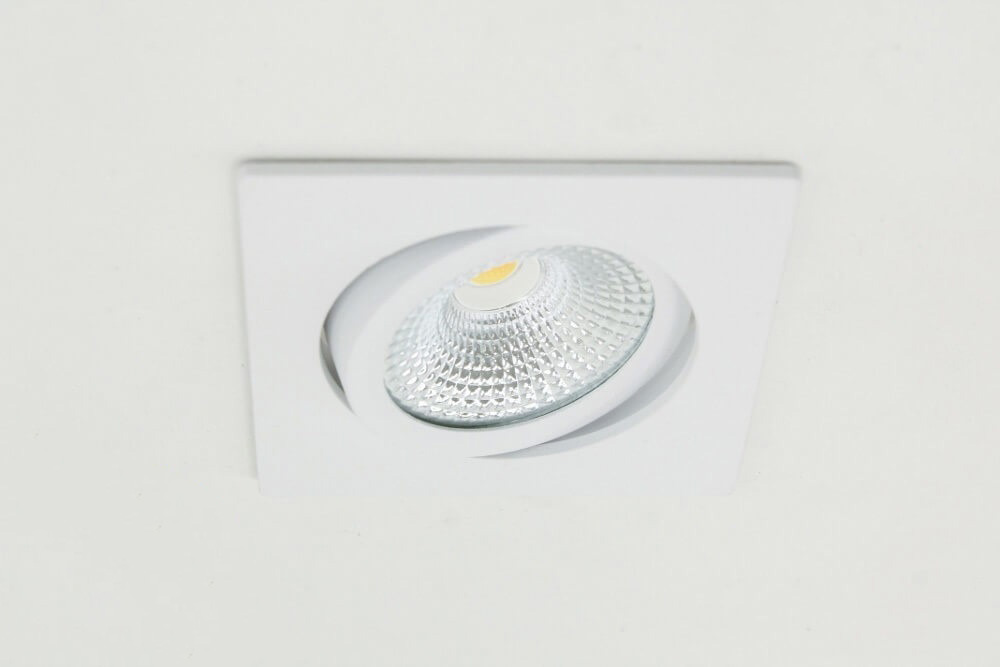WarmGlow LED inbouwspot FLAT FIX lage inbouwdiepte IP44 | Wit vierkant