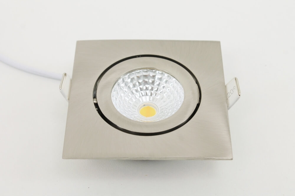 WarmGlow LED inbouwspot FLAT FIX lage inbouwdiepte IP44 | Staal vierkant