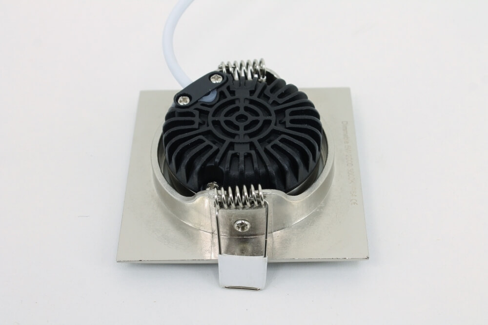 WarmGlow LED inbouwspot FLAT FIX lage inbouwdiepte IP44 | Staal vierkant