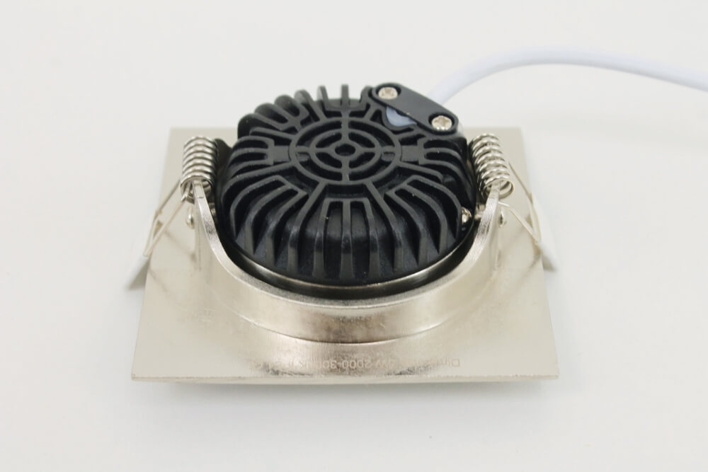WarmGlow LED inbouwspot FLAT FIX lage inbouwdiepte IP44 | Staal vierkant