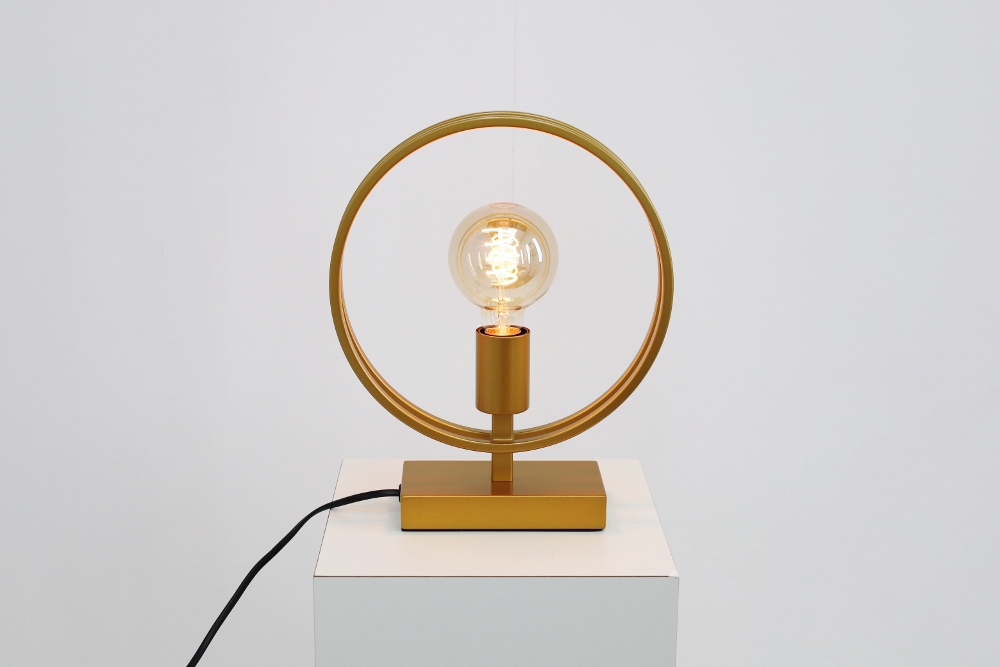 Sierlijke tafellamp DOUBLE RING | Goud 30 cm
