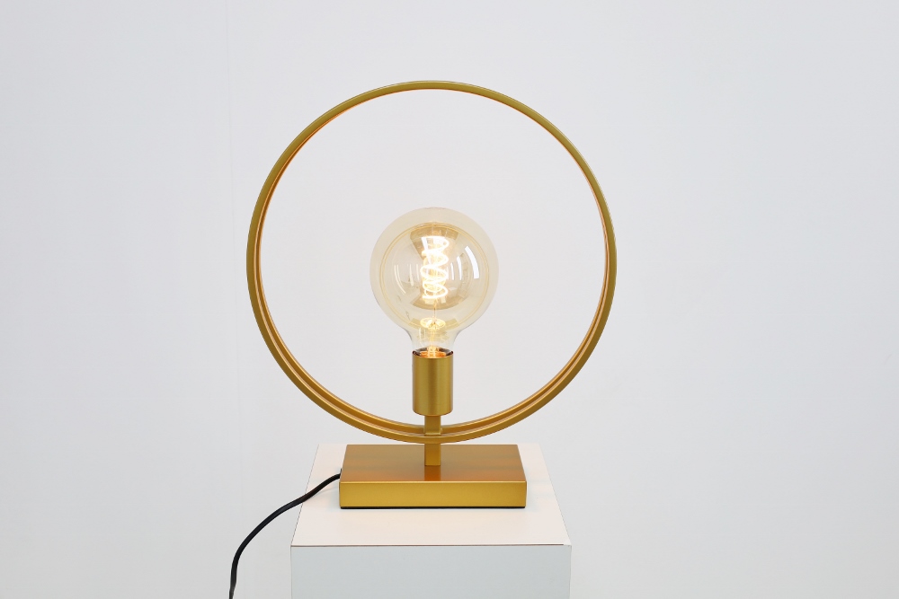Sierlijke tafellamp DOUBLE RING | Goud 40 cm