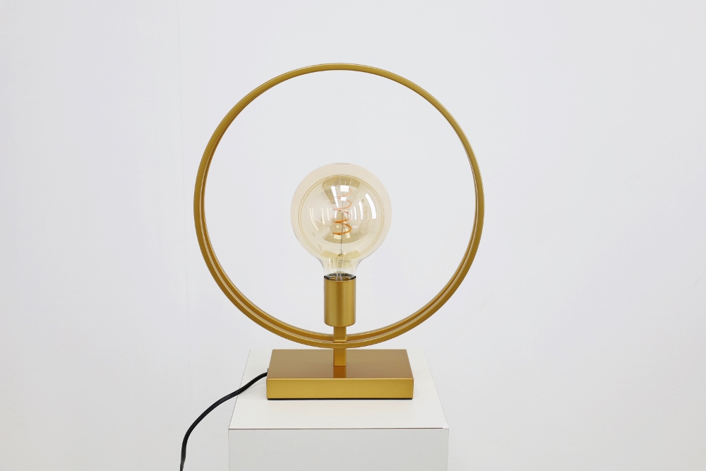 Sierlijke tafellamp DOUBLE RING | Goud 40 cm