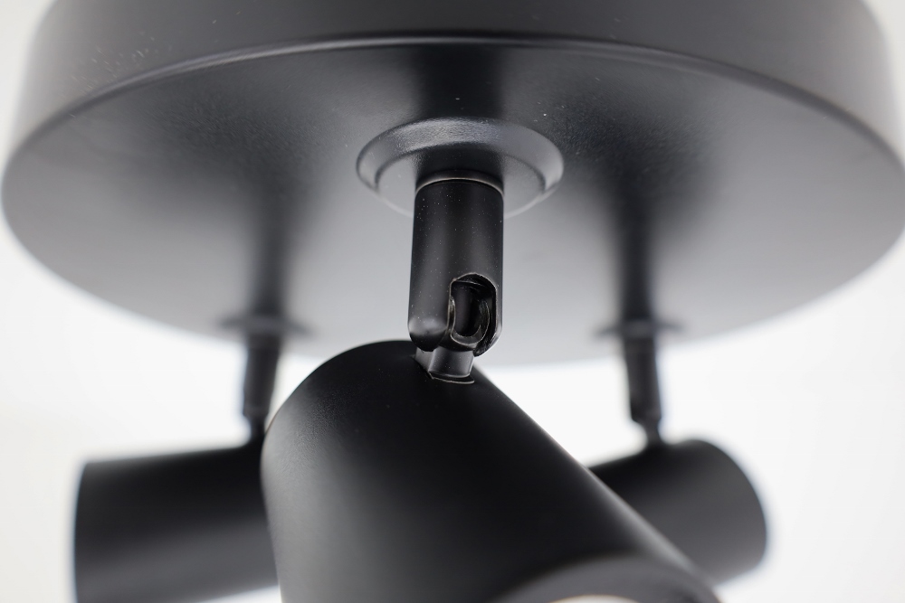 Strakke dimbare zwarte opbouwspot BRIGHT DIMTONE | 3-lichts rond