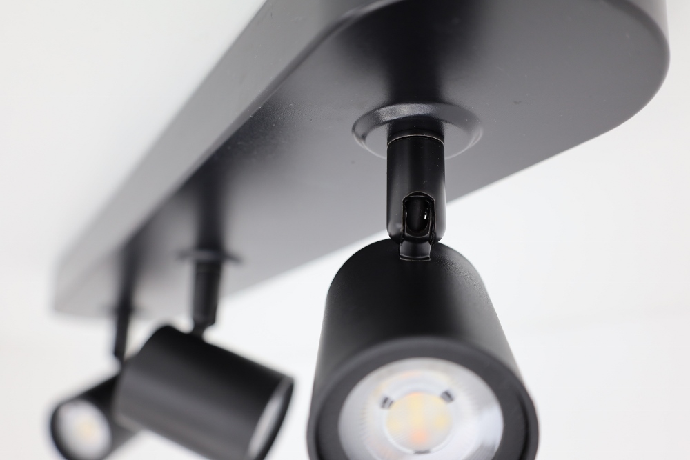 Strakke dimbare zwarte opbouwspot BRIGHT DIMTONE | 3-lichts balk