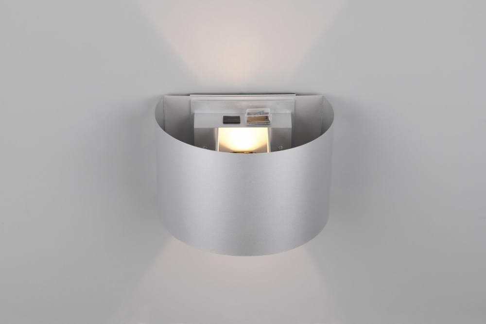 Oplaadbare wandlamp ARRIGO voor binnen en buiten | Grijs rond