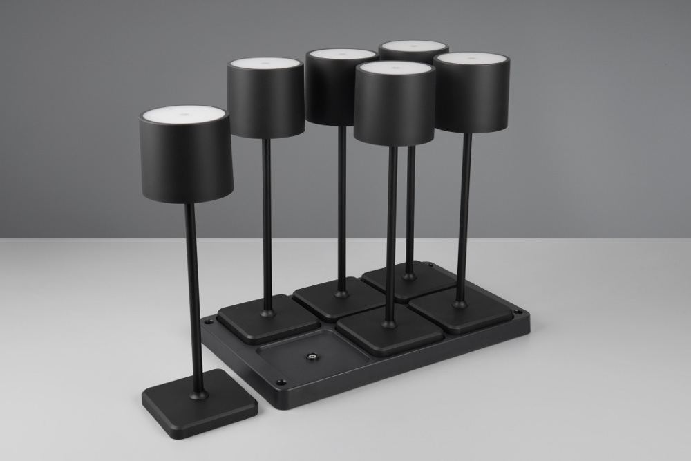Draadloze tafellamp GIMINEZ SET 6 stuks | Zwart