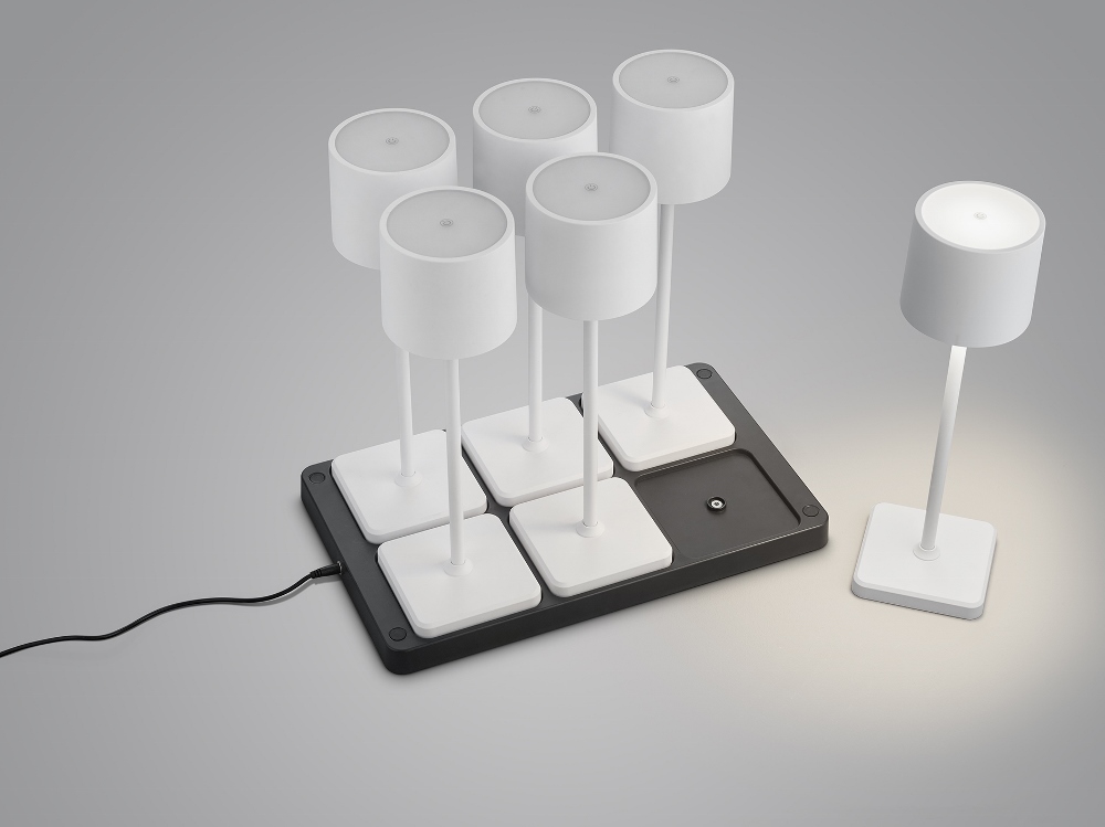 Draadloos oplaadstation 6-voudig voor GIMINEZ tafellampen | Zwart
