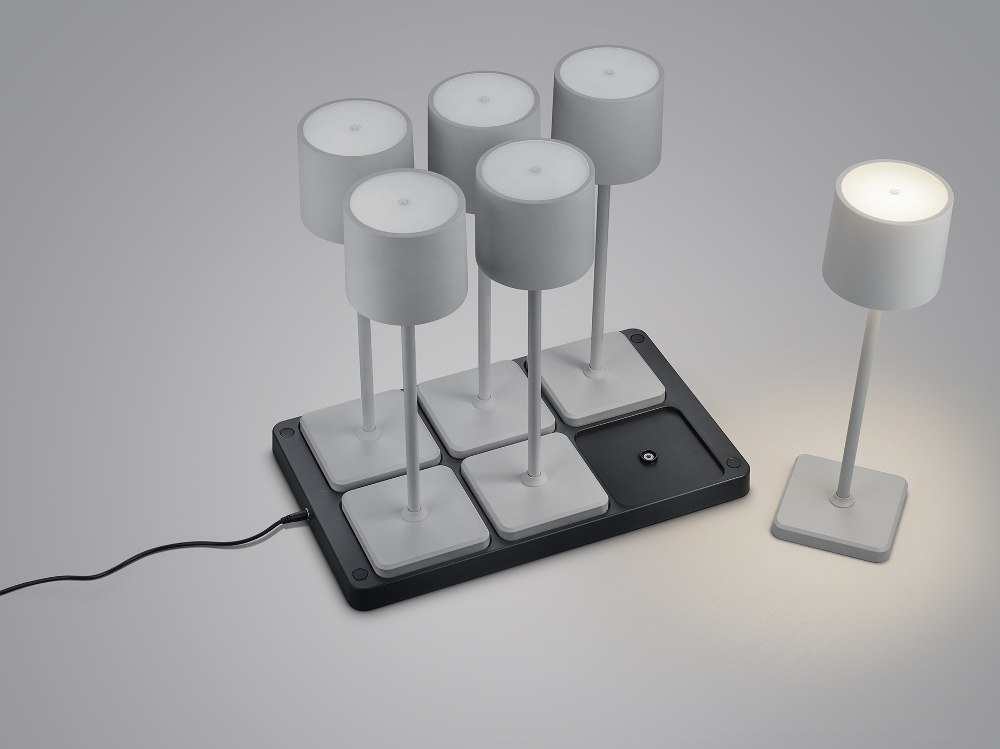 Draadloos oplaadstation 6-voudig voor GIMINEZ tafellampen | Zwart
