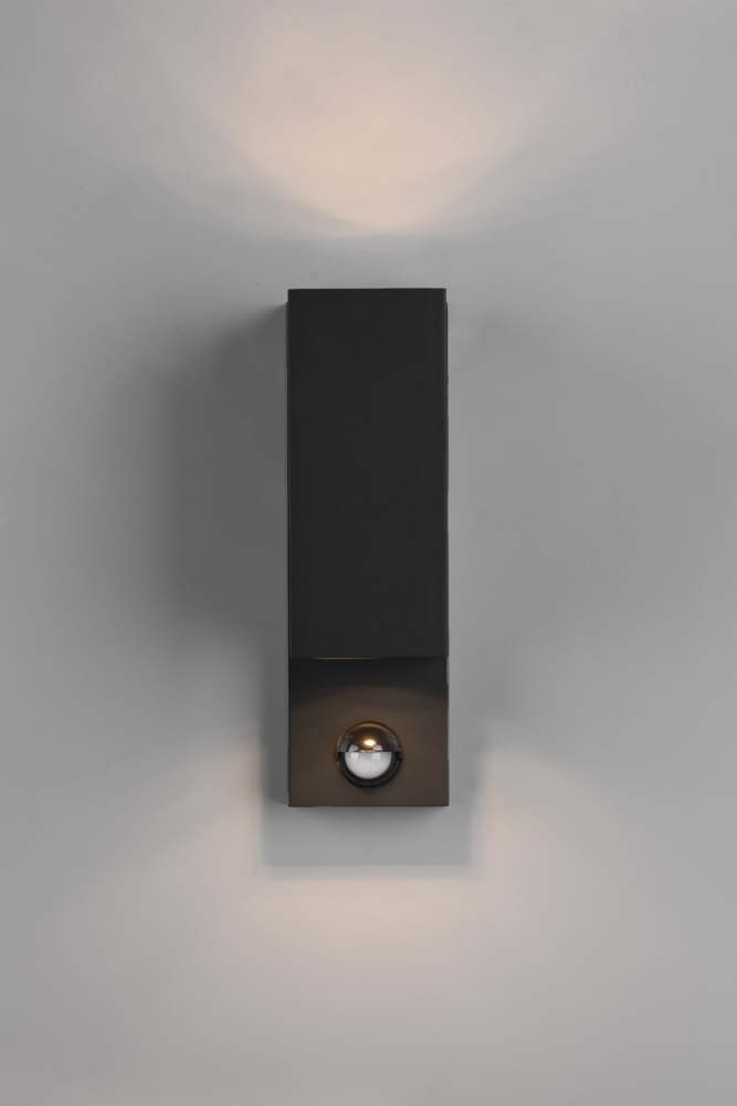 Buitenlamp ZORA 2-lichts vierkant met bewegingssensor | Zwart