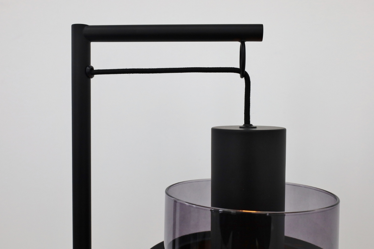 Sfeervolle tafellamp CHIASSO | Zwart / Smoke