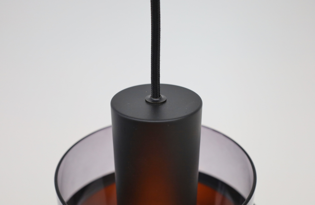 Sfeervolle hanglamp CHIASSO 1-lichts | Zwart / Smoke