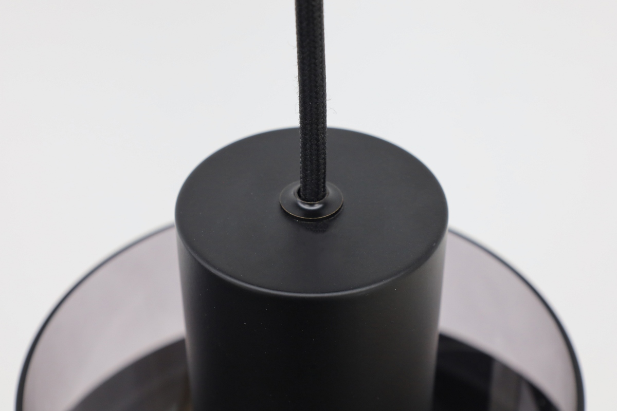 Sfeervolle hanglamp CHIASSO 3-lichts | Zwart / Smoke