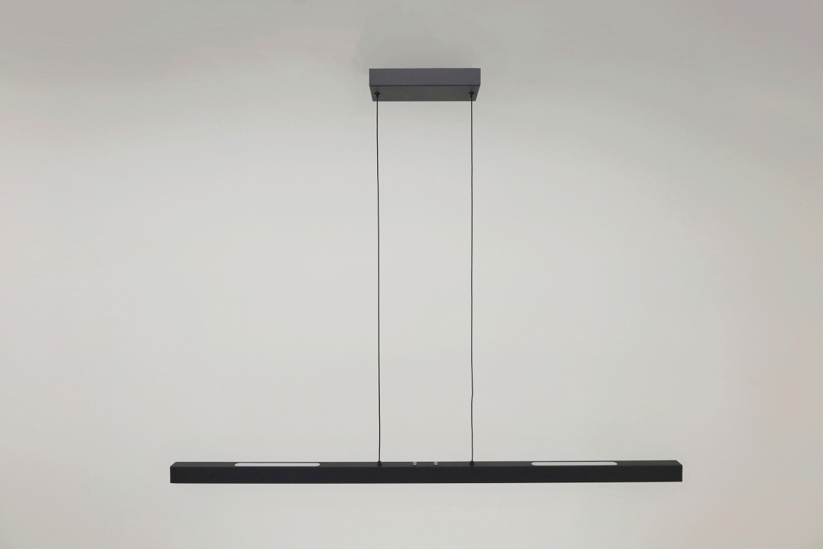 Strakke hanglamp TANDRIA 120 cm | Zwart