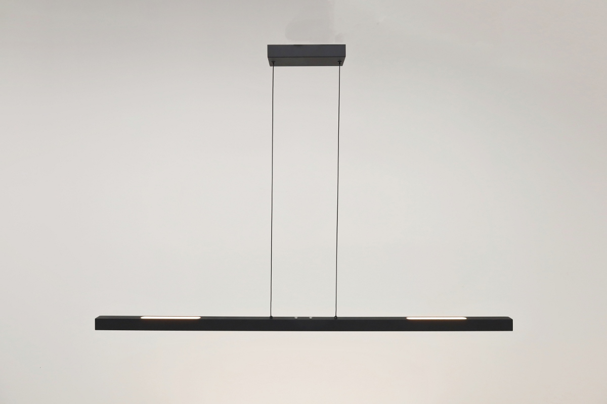 Strakke hanglamp TANDRIA 140 cm | Zwart