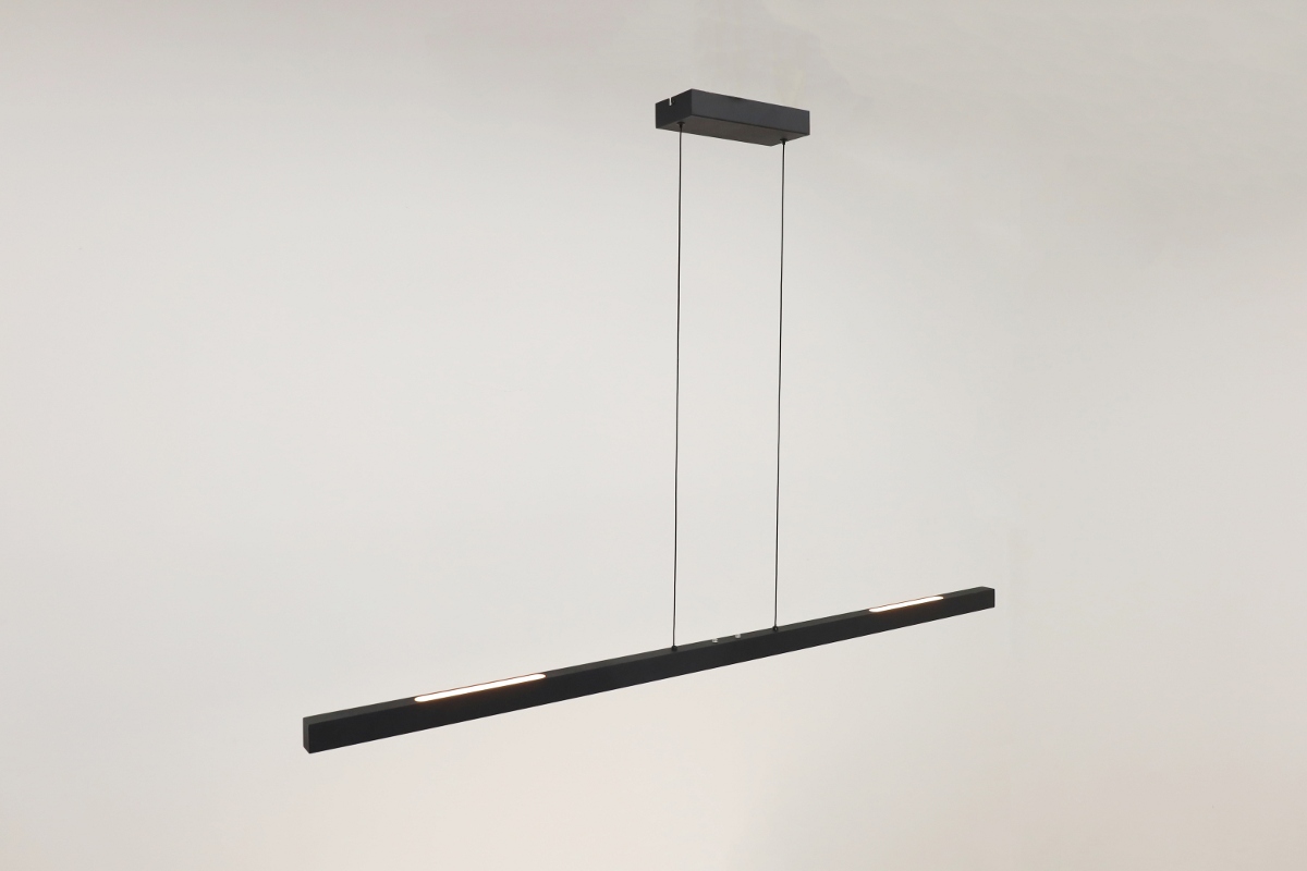 Strakke hanglamp TANDRIA 140 cm | Zwart
