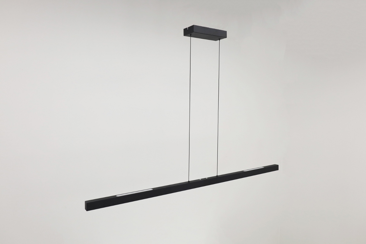 Strakke hanglamp TANDRIA 140 cm | Zwart
