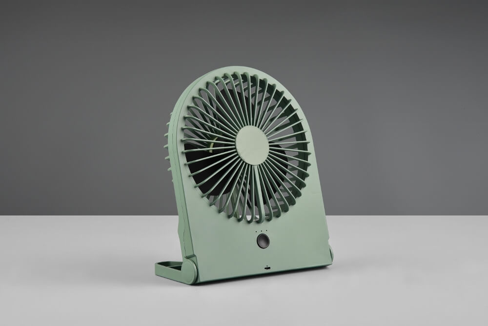 Groene tafelventilator BRIZZY oplaadbaar / draadloos | 3 snelheden