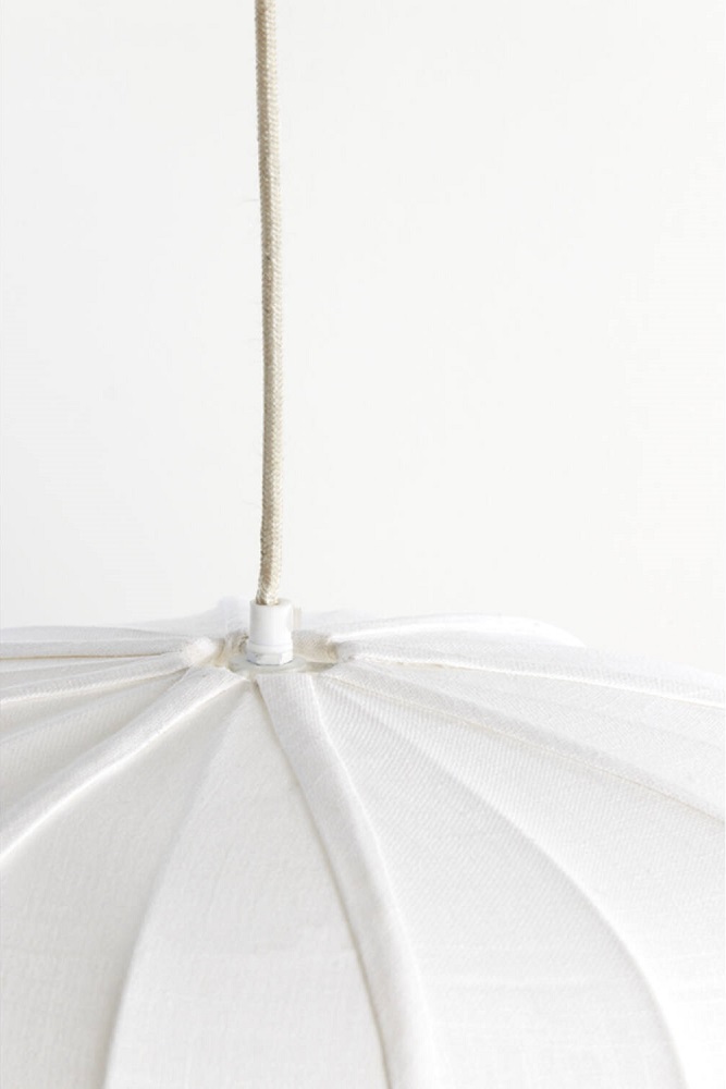 Sfeervolle stoffen hanglamp ZUBEDO crème | Ø 50 cm