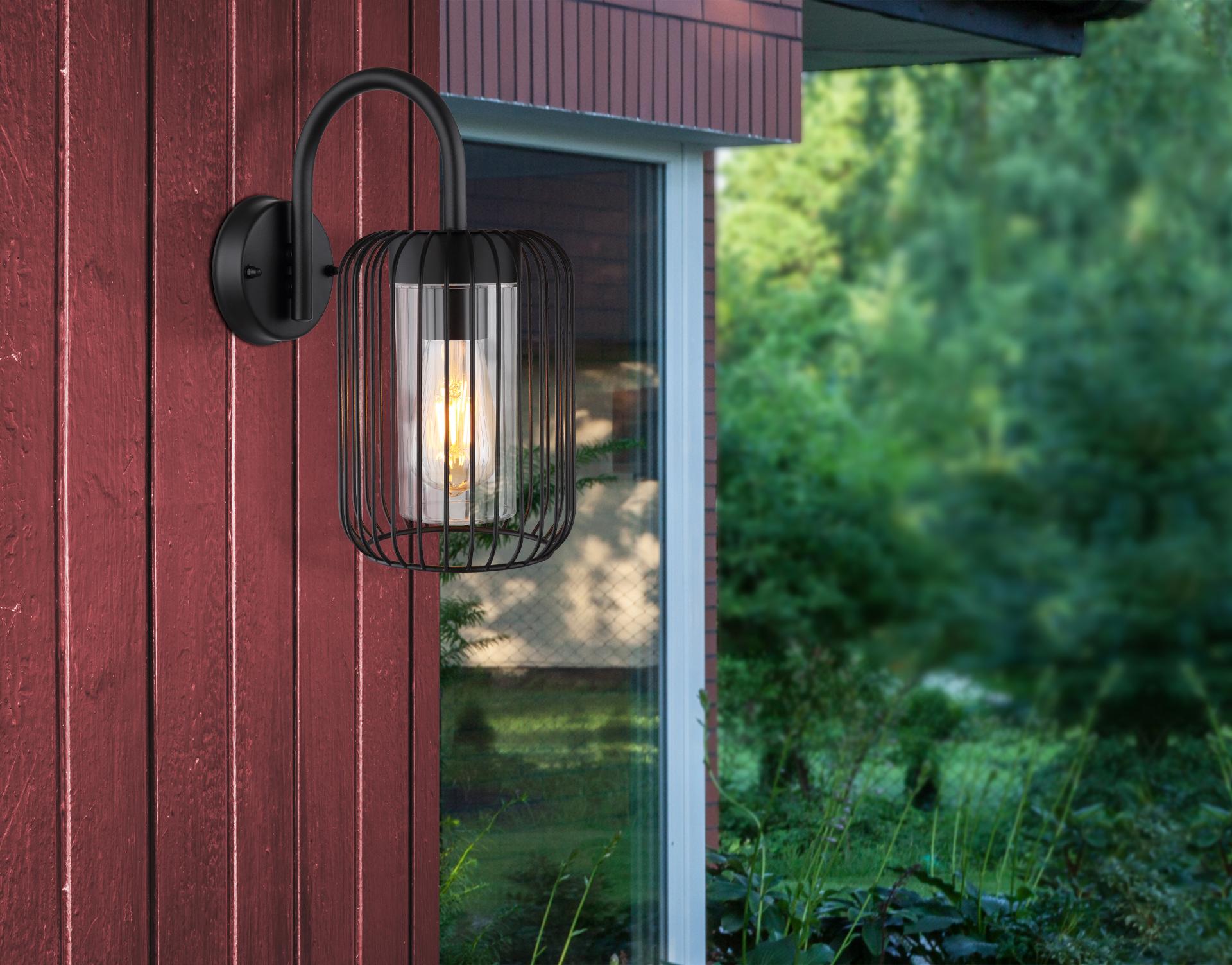 Elegant vormgegeven zwarte buitenlamp NOBREZA | Wand