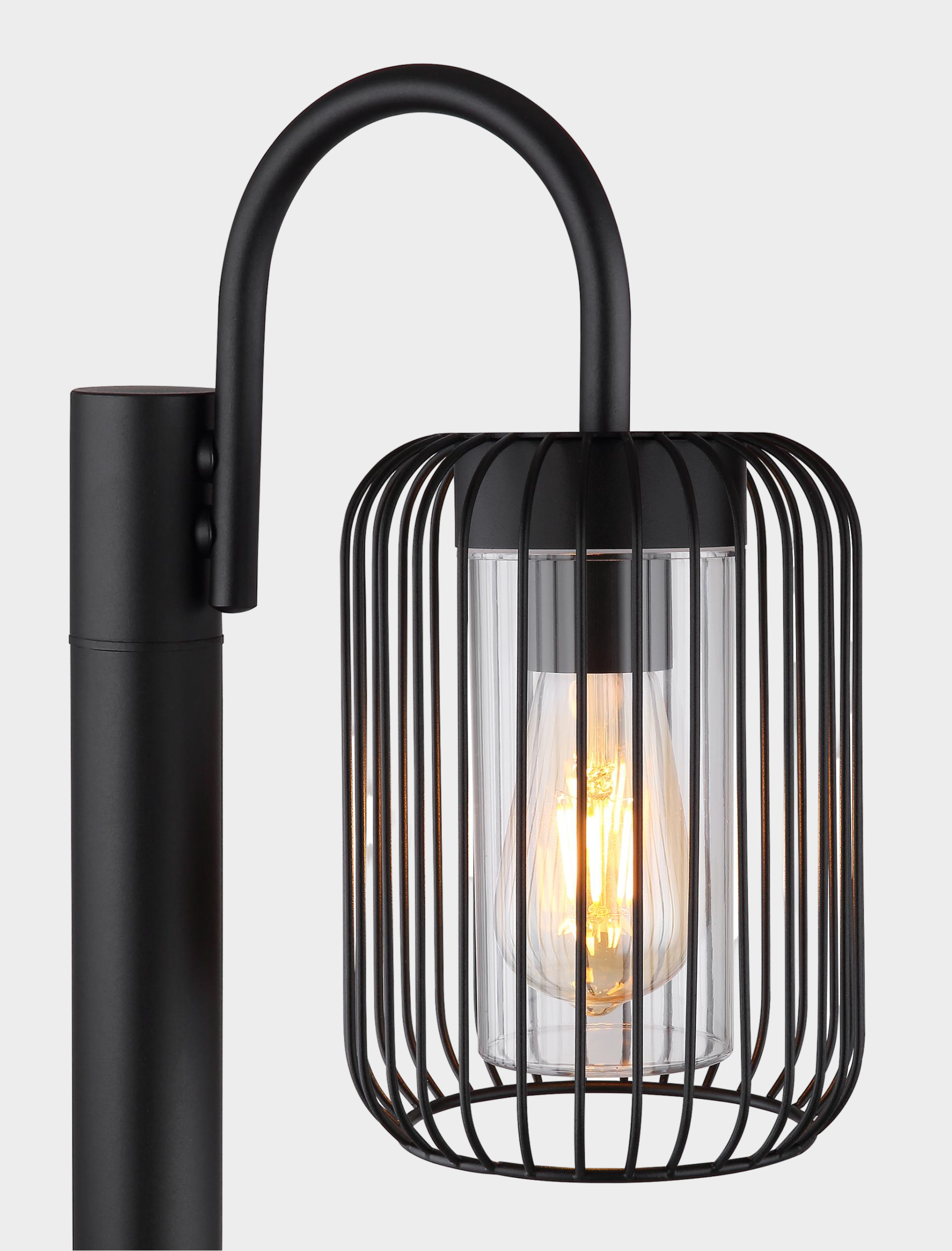 Elegant vormgegeven zwarte buitenlamp NOBREZA | Paal 1-lichts