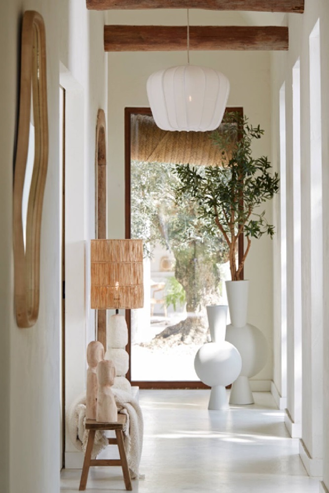 Sfeervolle stoffen hanglamp ZUBEDO crème | Ø 60 cm