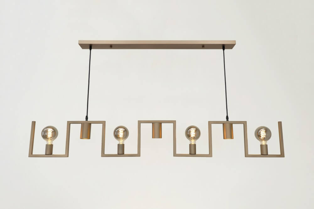 Functionele hanglamp COMBI E27 + GU10 7-lichts | Champagne