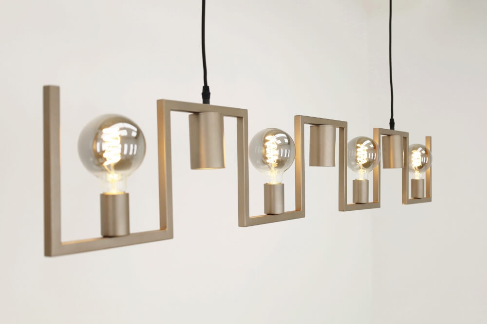 Functionele hanglamp COMBI E27 + GU10 7-lichts | Champagne