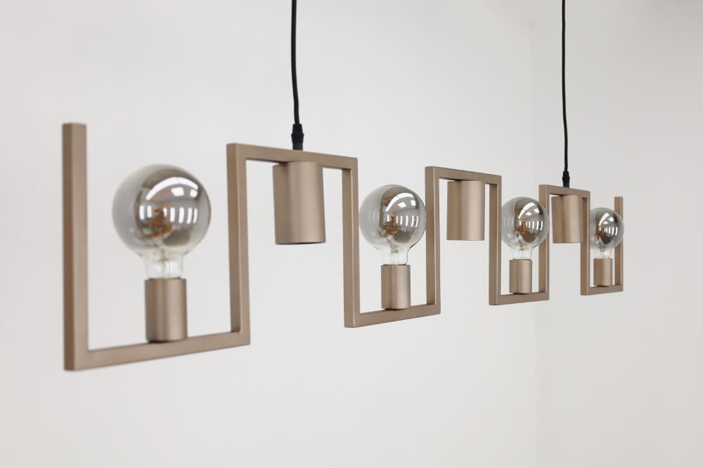 Functionele hanglamp COMBI E27 + GU10 7-lichts | Champagne