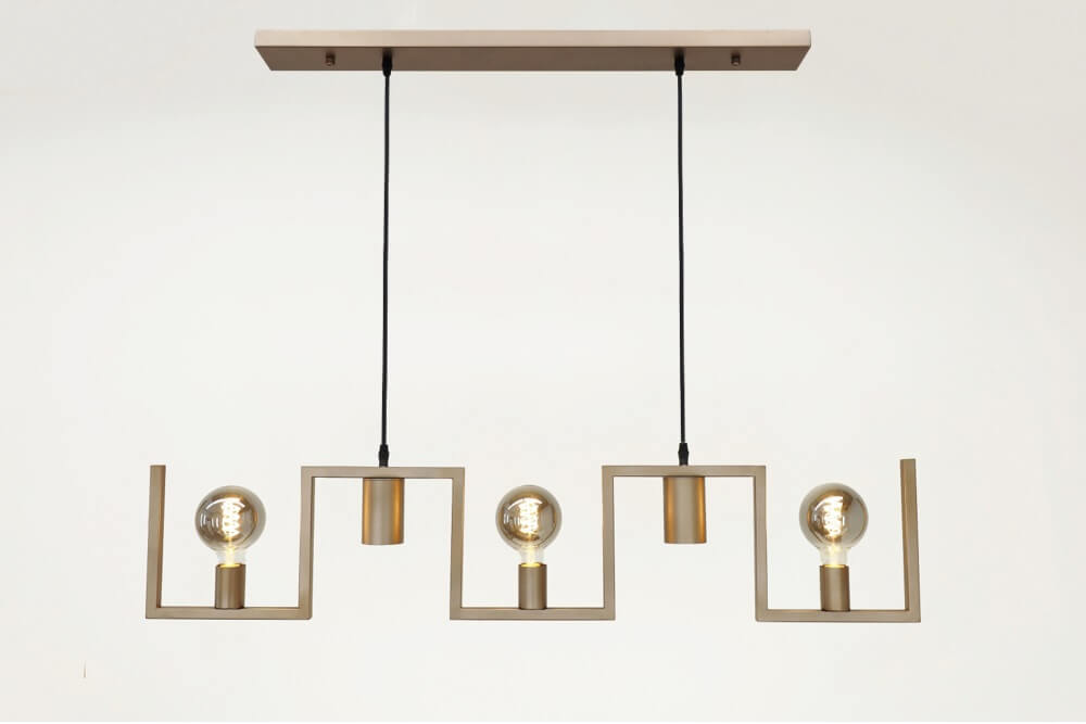 Functionele hanglamp COMBI E27 + GU10 5-lichts | Champagne