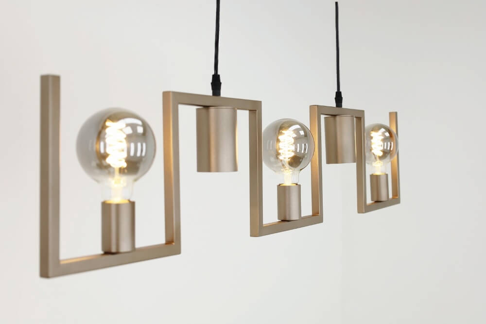 Functionele hanglamp COMBI E27 + GU10 5-lichts | Champagne