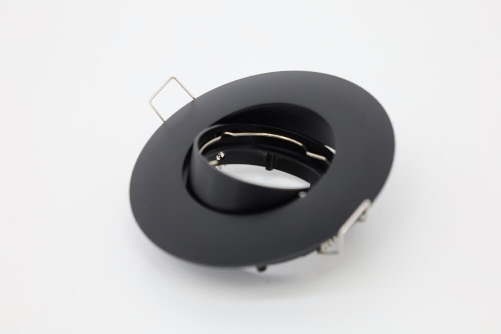 Zwarte inbouwspot CLASSIC met brede rand | 9,5 cm