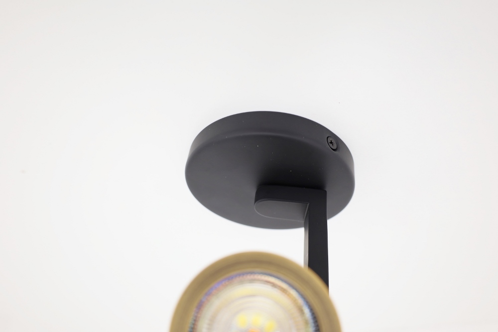 Stijlvolle strakke 1-lichts opbouwspot SCOOP rond | Zwart / Brons