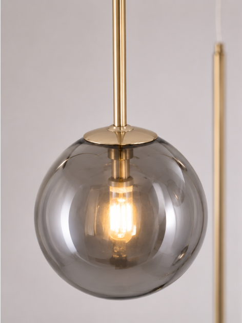 Sfeervolle vide lamp PYRAMID 7-lichts | Goud / Smoke