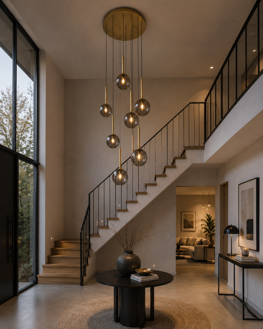 Sfeervolle vide lamp PYRAMID 7-lichts | Goud / Smoke