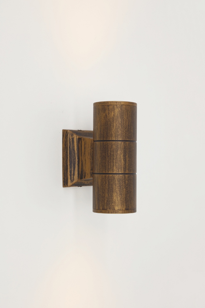 Wand buitenlamp BOXXO zwart GU10 up down | Roestbrons