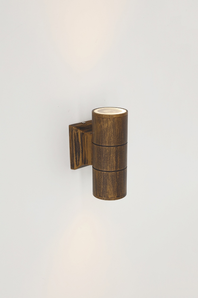 Wand buitenlamp BOXXO zwart GU10 up down | Roestbrons