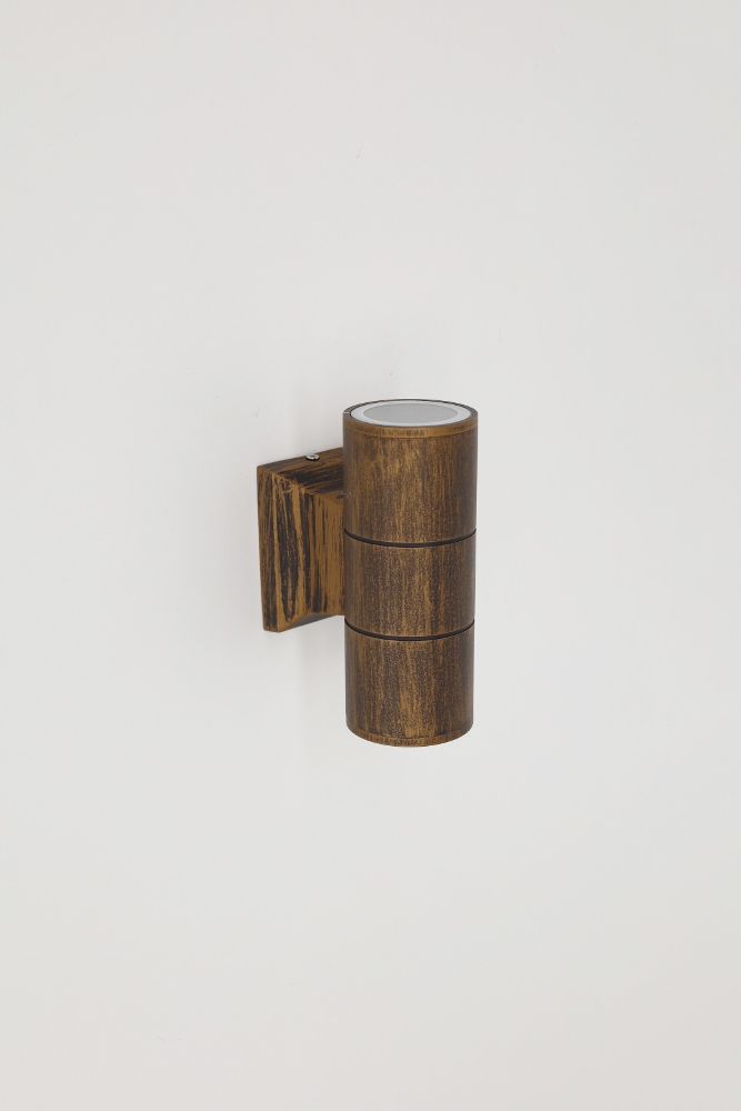 Wand buitenlamp BOXXO zwart GU10 up down | Roestbrons