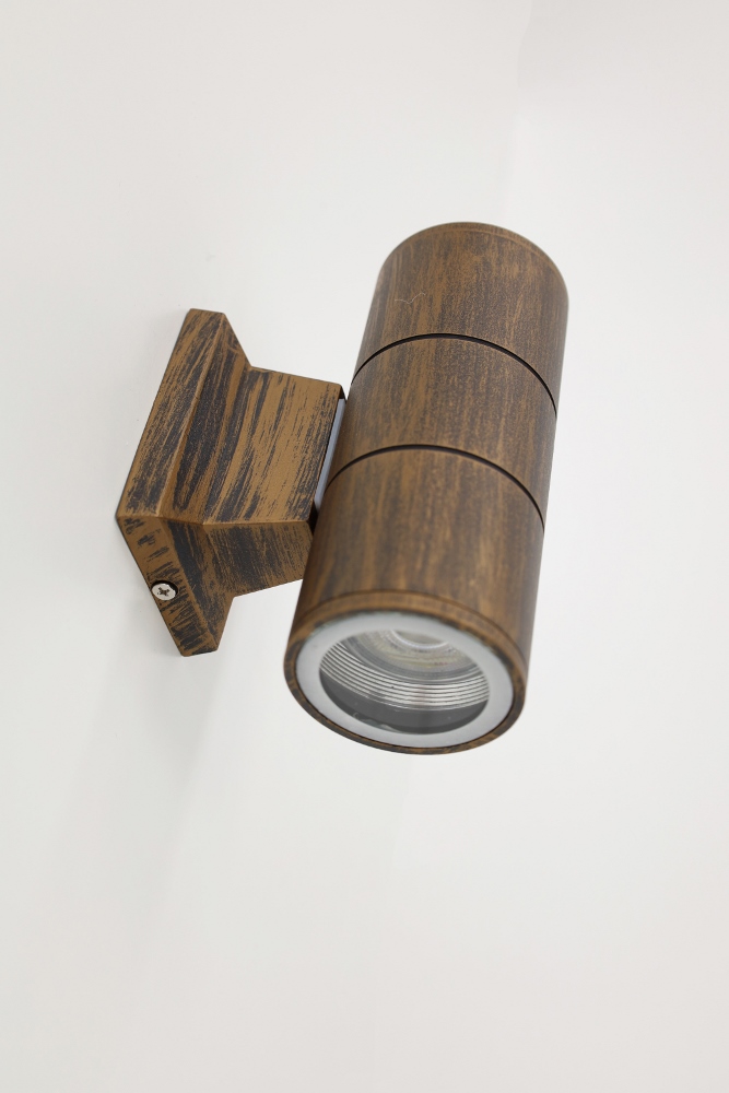 Wand buitenlamp BOXXO zwart GU10 up down | Roestbrons