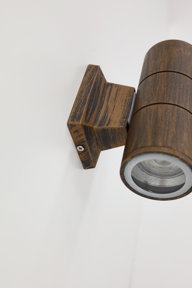 Wand buitenlamp BOXXO zwart GU10 up down | Roestbrons