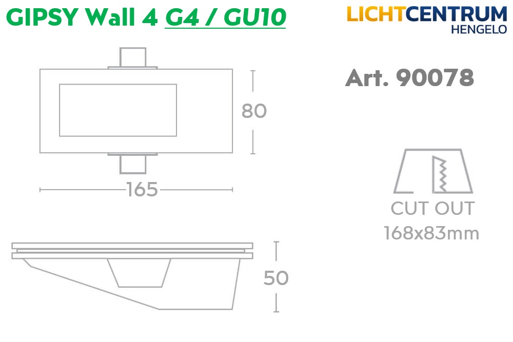 Trimless inbouw wandlamp / trapverlichting GIPSY WALL 4 XS | G4 / GU10