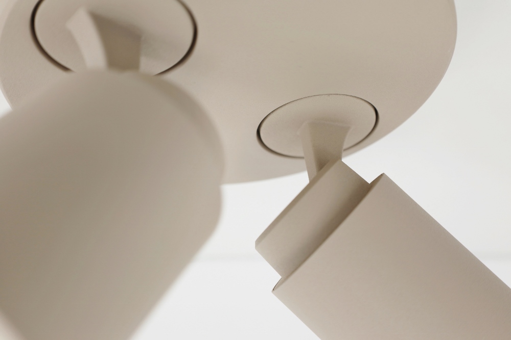 Stijlvolle opbouwspot ATTIRA 2-lichts rond GU10 | Creme / Zand
