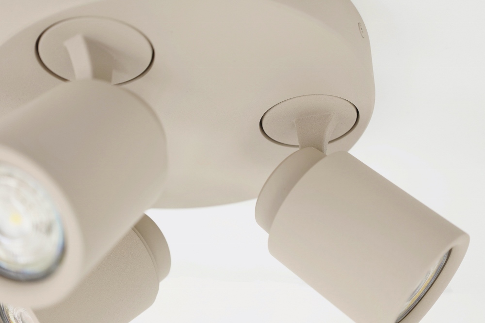 Stijlvolle opbouwspot ATTIRA 3-lichts rond GU10 | Creme / Zand