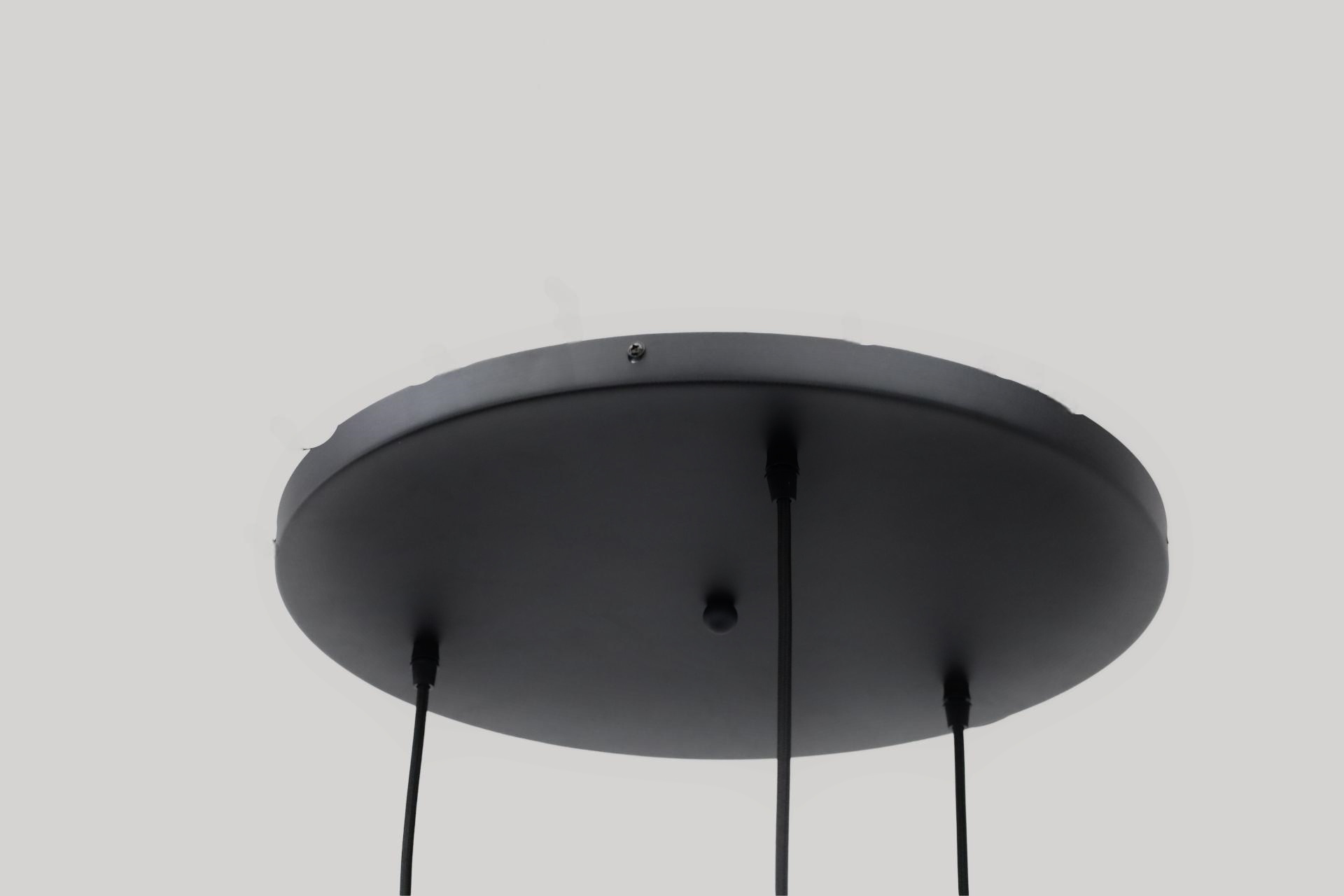 Sfeervolle hanglamp FABRIANO zwart / amber | 3-lichts rond