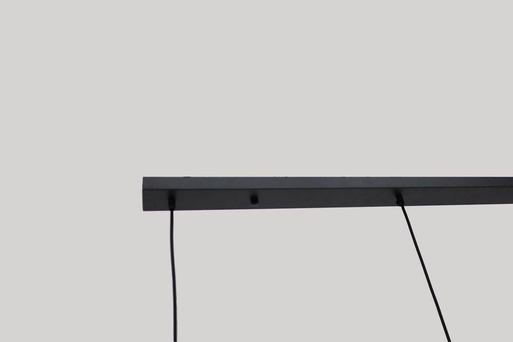 Sfeervolle hanglamp FABRIANO zwart / amber | 3-lichts balk