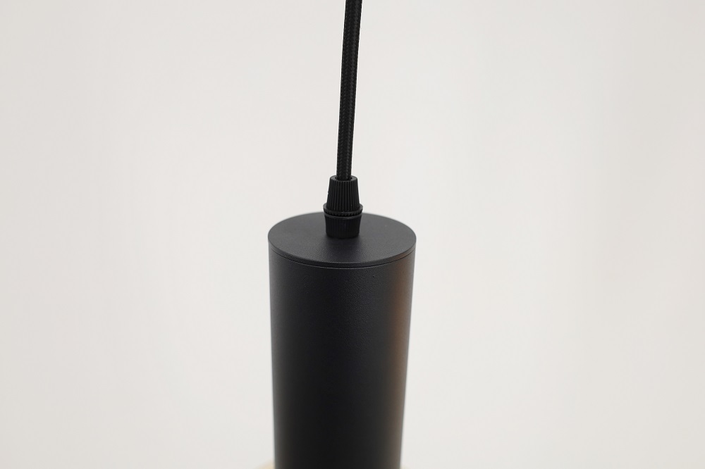Sfeervolle hanglamp FABRIANO zwart / amber | 4-lichts balk
