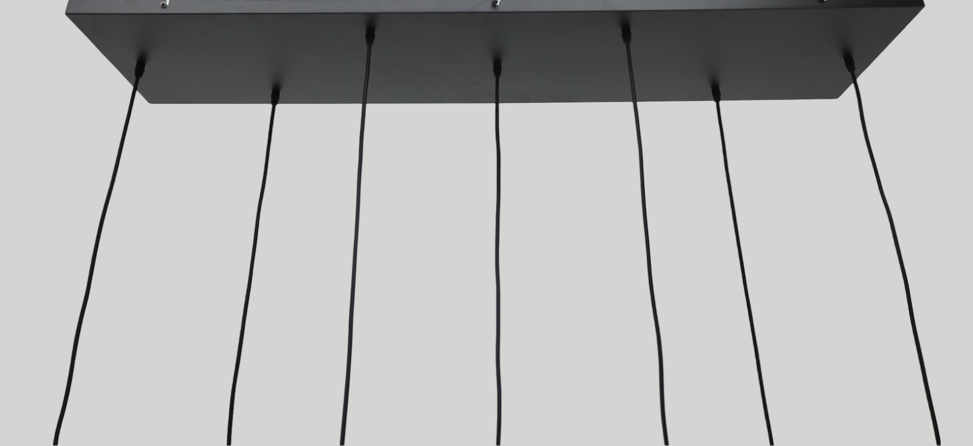 Sfeervolle hanglamp FABRIANO zwart / amber | 7-lichts balk