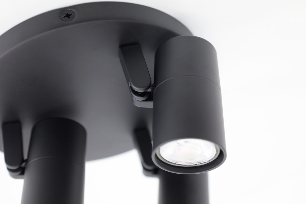 Minimalistische opbouwspot PETITE 3-lichts rond GU10 | Zwart